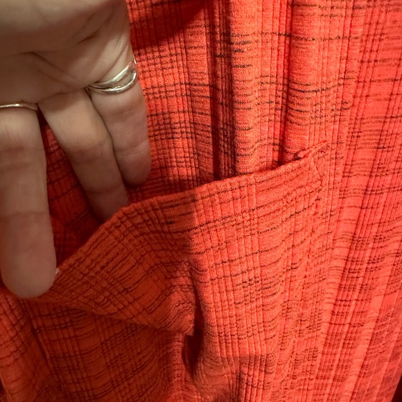 Lula Roe XL Orang Textured Long Light Ope Front Jacket Versatile Pockets Poly+ - Picture 4 of 6